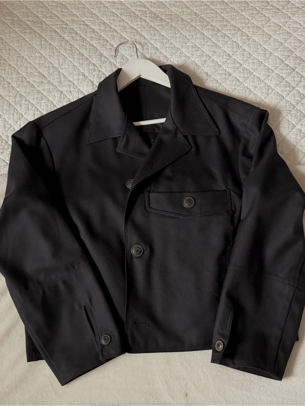 Men's Military-Style Field Jacket - Black
